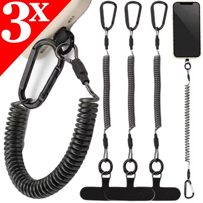 Anti-Lost Flexible Phone Ropes - Carabiner Keychain 评论和价格